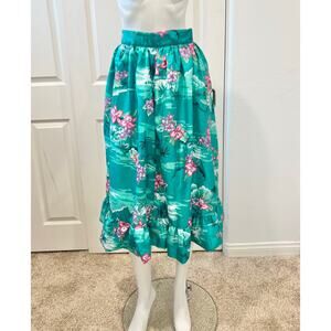 Vintage Hawaiian Skirt Vacation Beach Cover Up Ruffle Size Medium